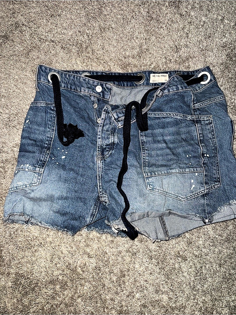 We The Free Distressed Denim Jean Shorts Waist 33